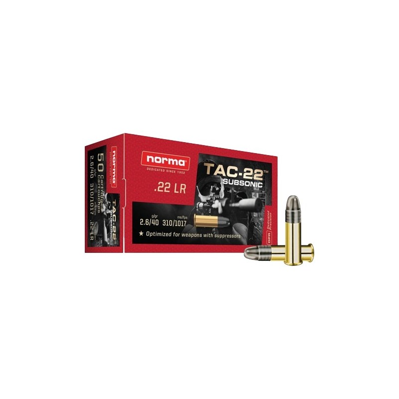 Cartouches - Norma TAC-22 Subsonic - lot de 1000