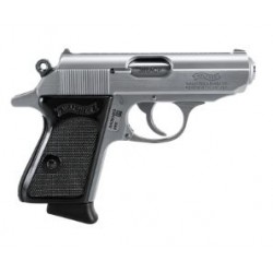 PISTOLET PPK WALTHER CAL 380 ACP, 6 COUPS - INOX