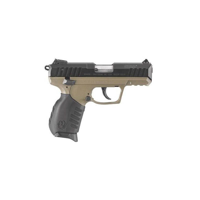 Pistolet Ruger SR22PB Calibre .22LR 3.5" Poignée cadre FDE