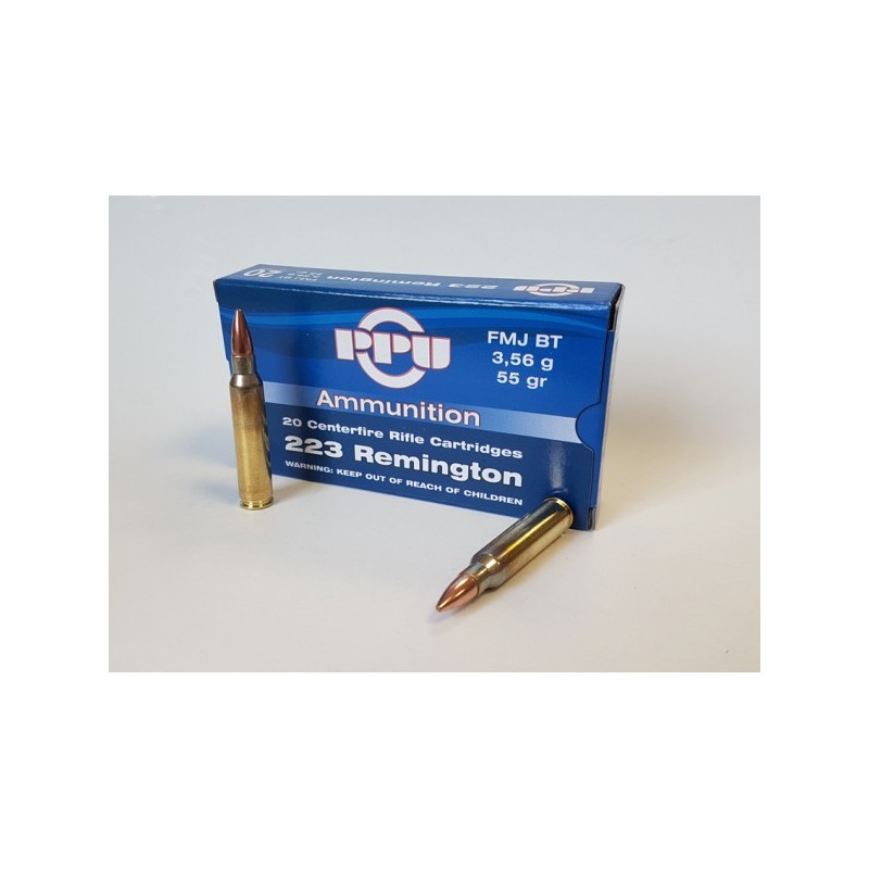 Cartouches PARTIZAN CAL. .223 Rem 55-GRS FMJ Spéciale AR15 lot de 500