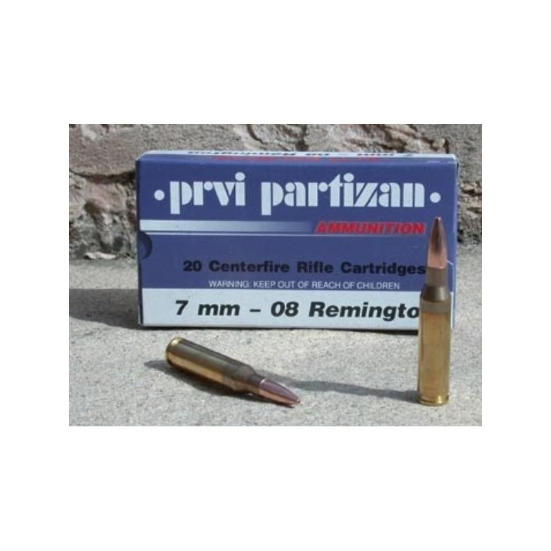 Cartouches PARTIZAN CAL. 7-08 Rem 120-GRS HP