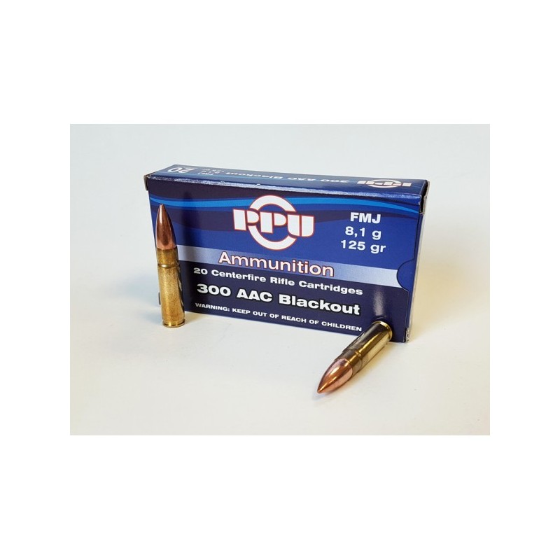 Cartouches PARTIZAN CAL. .300 BLACKOUT AAC 125-GRS FMJ lot de 500