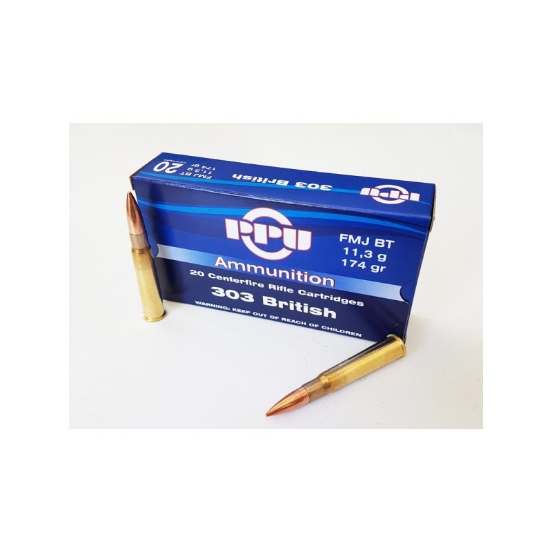 Cartouches PARTIZAN CAL. .303 BRITISH 174-GRS FMJ BT lot de 1000