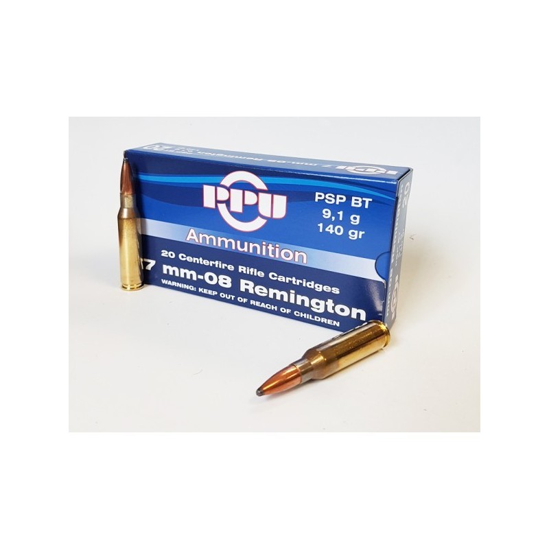Cartouches PARTIZAN CAL. 7-08 REMINGTON 140-GRS PSP BT