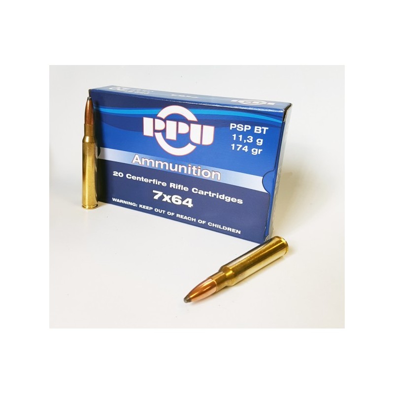 Cartouches PARTIZAN CAL. 7X64 BRENNEKE 175-GRS PSP BT lot de 1000