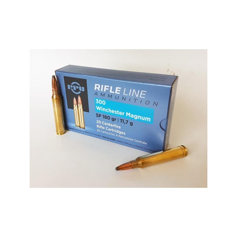 Cartouches PARTIZAN CAL. .300 WINCHESTER MAGNUM 180-GRS SP lot de 500