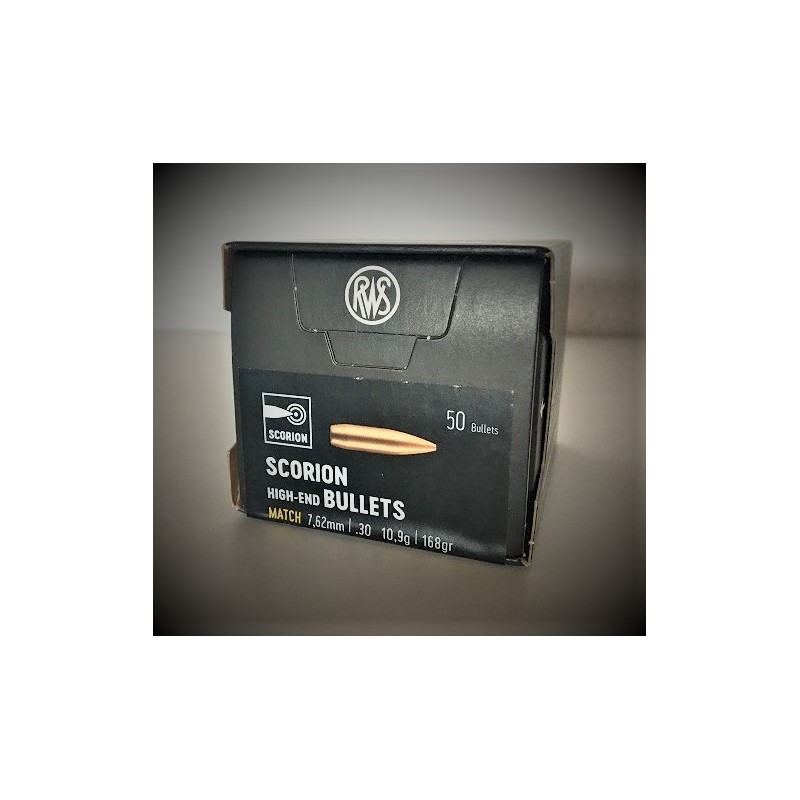 RWS Scorion High-End Bullets - cal. 7.62/ .30 - 168gr - boite de 50