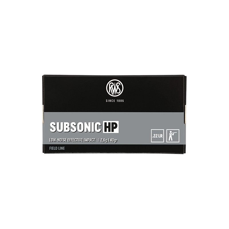 Cartouches RWS Subsonic HP Hunting Round - cal. 22LR - 40gr - lot de 500