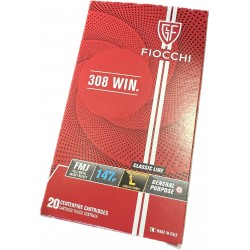 Cartouches FIOCCHI cal 308 Win 147 gr  FMJ - Boite de 20