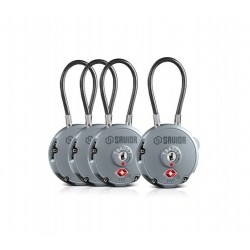 SAVIOR LOT DE 4 CADENAS À CABLE - NOIR (TSA)